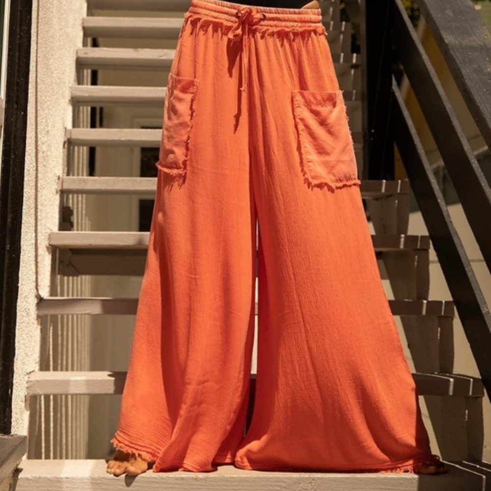 Women's Free People Peach Wide-Leg Pants